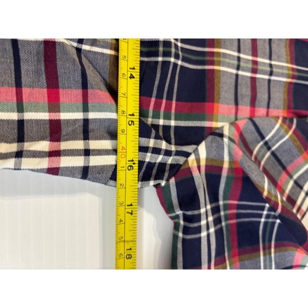 Womens Plaid Button-Up Long Sleeve Shirt Boyfriend Style Size M Multicolor - Picture 6 of 7